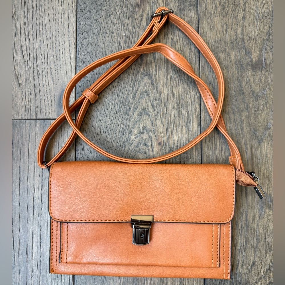 Isabelle Tan Vegan Leather Crossbody Bag
